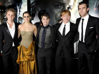 Tom Felton, Emma Watson, Daniel Radcliffe, Rupert Grint a Matthew Lewis 