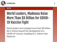 Madonna mala koronavírus, teraz je však zdravá. Myslela si, že je to chrípka. 