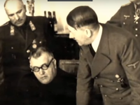 Adolf Hitler na stretnutí s klérofašistickým prezidentom Slovenského štátu Jozefom Tisom. Adolf Hitler na stretnutí s klérofašistickým prezidentom Slovenského štátu Jozefom Tisom.