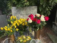 Hrob Silvie Petöovej na prvé výročie od jej smrti zaplavili ruže a tulipány. 