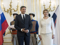 Na snímke slovenská prezidentka Zuzana Čaputová a slovinský prezident Borut Pahor počas stretnutia v Prezidentskom paláci