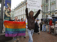 Protest homosexuálov v Petrohrade