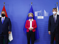 Viktor Orbán, Ursula von der Leyenová a Andrej Babiš Viktor Orbán, Ursula von der Leyenová a Andrej Babiš