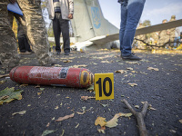 Miesto nehody ukrajinského vojenského lietadla 