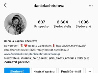 Nové meno už svieti aj na Danielinom Instagrame.