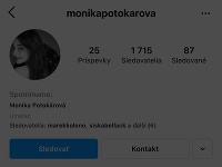 Monikin osobný profil na Instagrame jej blízki nastavili ako spomienkový.