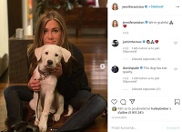 Jennifer Aniston so svojim štvornohým miláčikom. Jennifer Aniston so svojim štvornohým miláčikom.