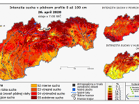 Intenzita sucha na Slovensku dňa 26. apríla 2020