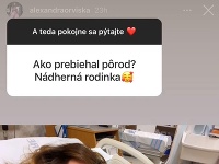 Alexandra  Orviská prezradila detaily pôrodu