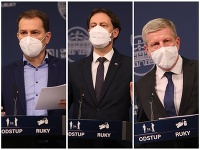 Premiér a ministri na tlačovke Premiér a ministri na tlačovke