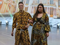 David Key a Bea Rusnáková na prehliadkovom móle Bratislavských módnych dní