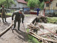 Materiálne škody v obci Rudno nad Hronom po povodni