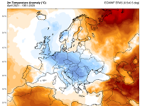 Studená anomália nad Európou v apríli