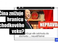 Tisíce ľudí zdieľali v máji 2021 príspevok, podľa ktorého Čína znížila hranicu dôchodkového veku na 55 rokov pre mužov a 50 rokov pre ženy. Tisíce ľudí zdieľali v máji 2021 príspevok, podľa ktorého Čína znížila hranicu dôchodkového veku na 55 rokov pre mužov a 50 rokov pre ženy.