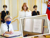 Ursula von der Leyenová po stretnutí s prezidentkou. Ursula von der Leyenová po stretnutí s prezidentkou.