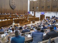 Poslanci NR SR počas rokovania v parlamente Poslanci NR SR počas rokovania v parlamente