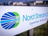 Značka s nápisom Nord Stream 2 Značka s nápisom Nord Stream 2
