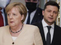 Angela Merkelová a Volodymyr Zelenskyj