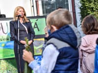 Prezidentka SR Zuzana Čaputová počas otvorenia nového školského roka na Základnej škole Dubová v Bratislave