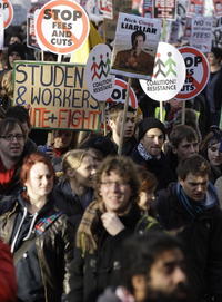 Študentská demonštrácia v Londýne