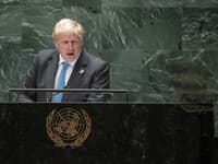 Boris Johnson počas príhovoru na VZ OSN