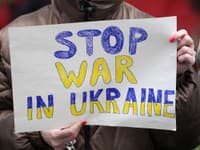 Protest proti ruskej invázii v Bielorusku.