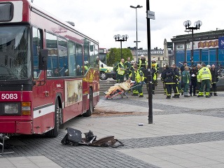 havária autobusu v Štokholme