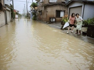 Zaplavená ulica v prefektúre