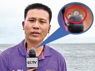 Reportér počas tajfúnu vysielal