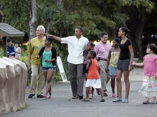 Obama s rodinou na