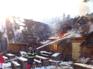 Požiar koliby v Slovenskom