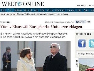 Nemecký denník tvrdí: Klaus