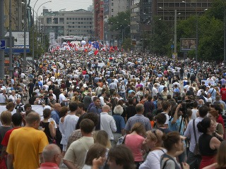 Na demonštráciu proti Putinovi
