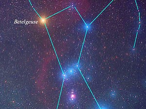 Súhvezdie Orión, vyznačené hviezdy