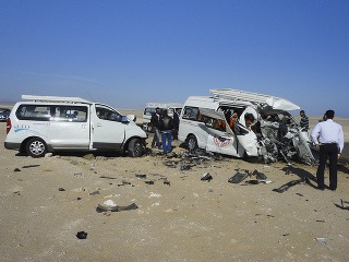 Zrážka autobusov v Egypte