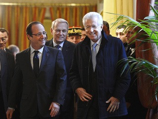 Francois Hollande,Mario Monti a