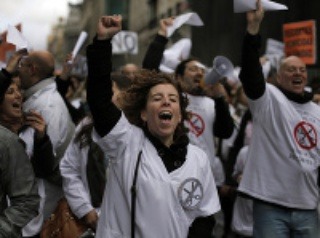 Demonštrácie v Madride proti