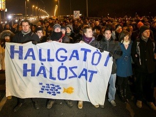 Študentský protest proti Orbánovi