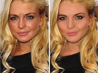Lindsay Lohan, photoshop, porovnanie.