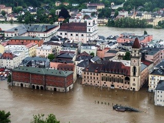 Zaplavené nemecké mesto Passau.