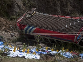 Nehoda autobusu v Guatemala