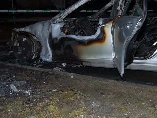 Požiar Mercedesu v Žiline