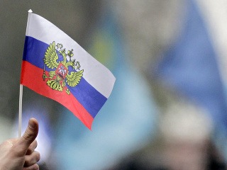 Ruská vlajka na proruských