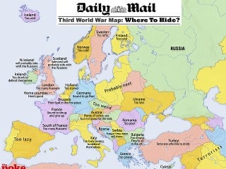 Mapa Európy ako zlý