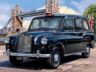 Taxikári v Londýne protestujú,