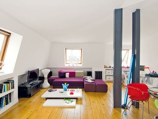 Podkrovný byt, ktorého zariaďovanie