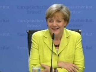 Angela Merkelová počas toho,
