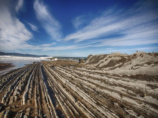 Pláže pri mestečku Zumaia,