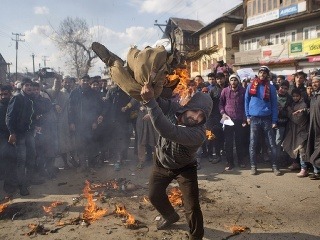 Protest v indickom Kašmíre