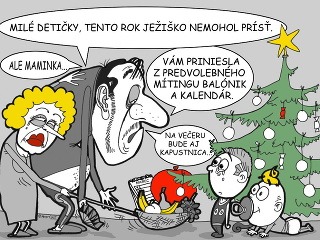 KARIKATÚRA Prezident zachránil Vianoce